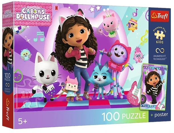Trefl Dėlionė 100 PremPlus Kids Colorful Cat World 16551
