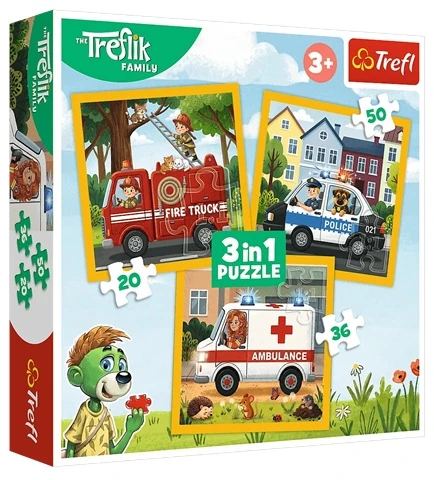 Trefl Dėlionė 3w1 Radosne uśmiechy 34904