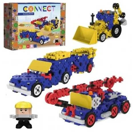 TREFL 61979 Connect 2in1 Bricks - Statybinės transporto priemonės / visureigis su priekaba