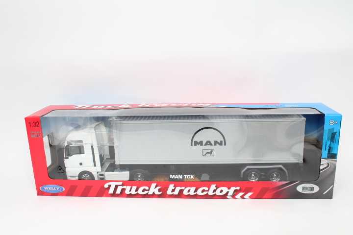 *WELLY AUTO metalinis, 1:32 MAN TGX su priekaba, kartingas
