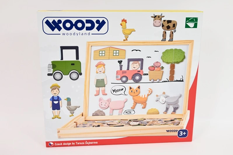 WOODYLAND dvipusė magnetinė lenta su gyvūnais 91214 12148