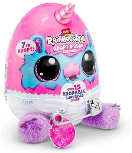 Zuru RAINBOCORNS pliušnis žaislas su aksesuarais Adopt-A-Corn Surprise, 1 serija, asort., 92105