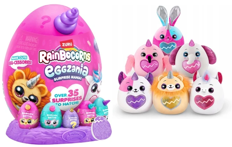 Zuru RAINBOCORNS pliušinis žaislas su daugiau nei 20 siurprizų Eggzania, 9258