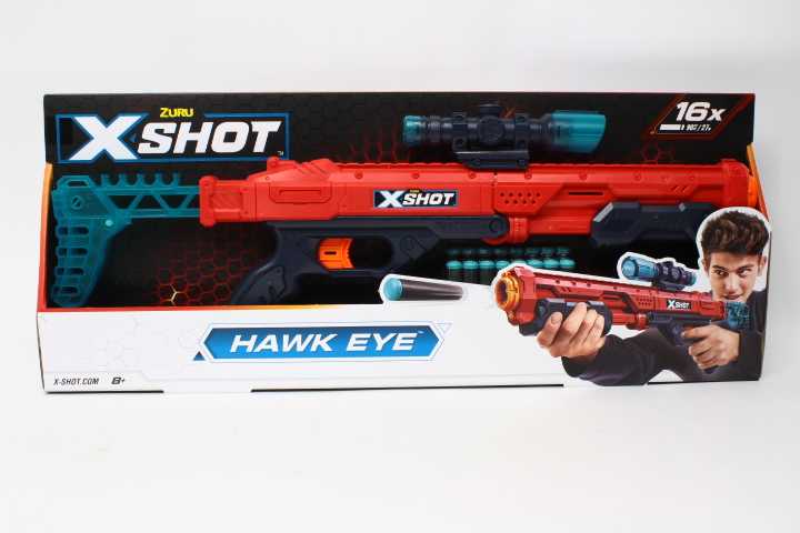 XShot *****ZURU X-SHOT HawkEye 16 šūvių paleidimo priemonė 36435