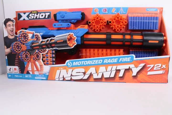XShot ZURU X-Shot Insanity Rage Fire blasteris su 72 smiginiais, nuotolis 27 m