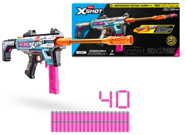 Zuru „XSHOT Pro S1“ motorizuotas šautuvas (40 trumpų strėlių)