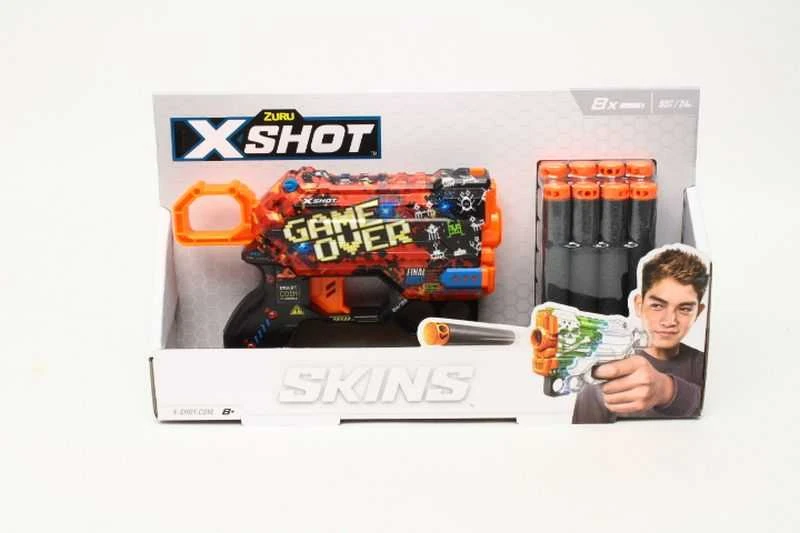 Zuru XShot SKINS MENACE paleidimo priemonė (8 rodyklės) dizainas B