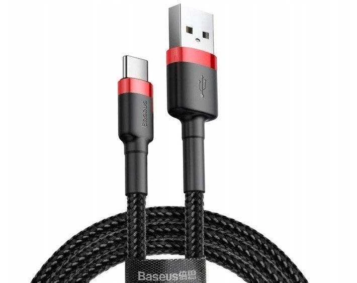 Baseus Cafule kabelis USB-C 3A 0.5m - Juodas / Raudonas