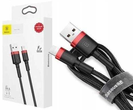 Baseus Cafule kabelis USB-C 3A 0.5m - Juodas / Raudonas