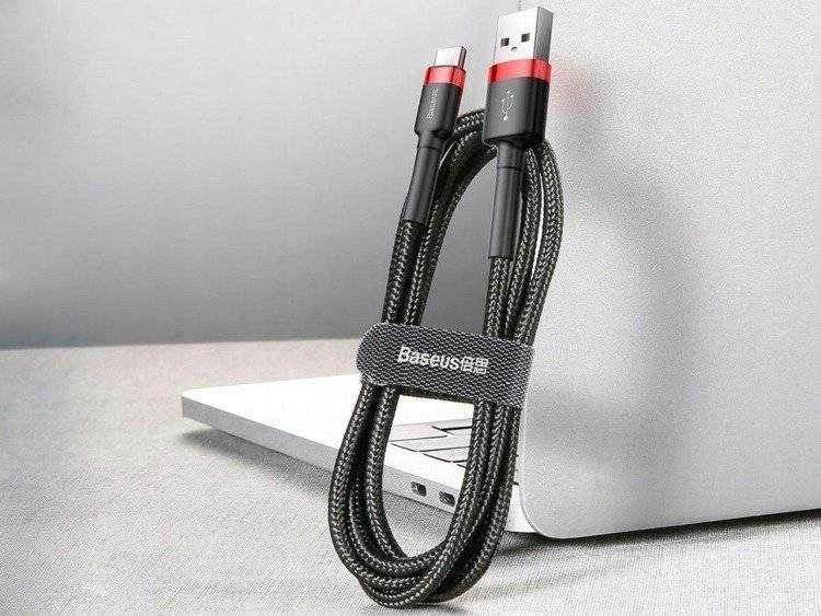 Baseus Cafule kabelis USB-C 3A 0.5m - Juodas / Raudonas
