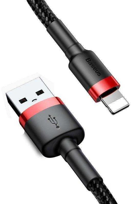 Baseus Cafule USB - Lightning kabelis 2.4A 0.5m - Raudonas - Juodas