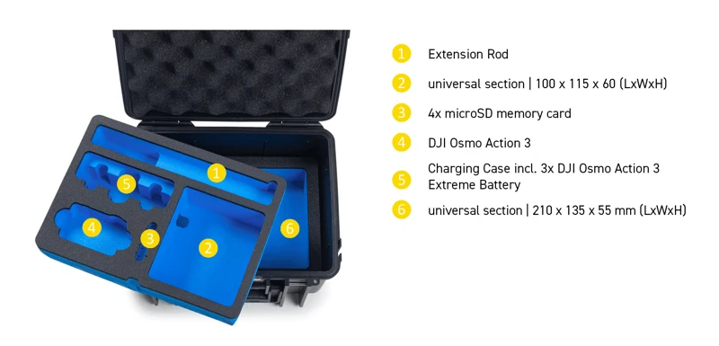 Actina B&W International B&W DJI Action 3 Case geltonas 2000/Y/Action3