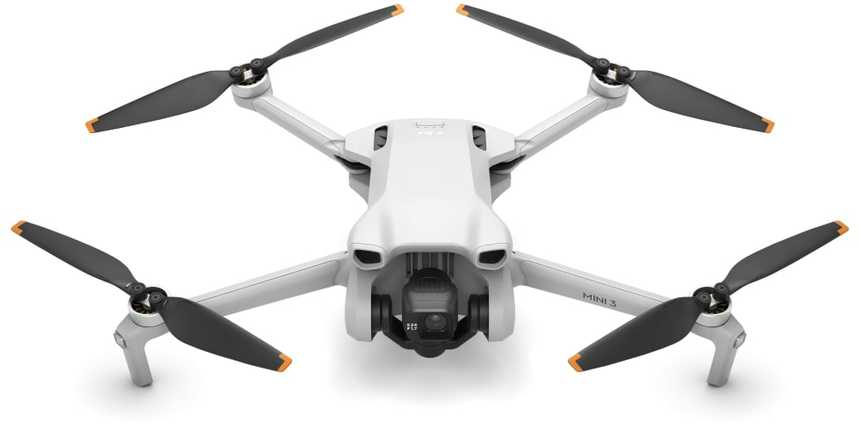 Dronas DJI Mini 3 Fly More Combo su DJI RC valdymo pultu ir papildomais aksesuarais