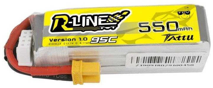 Gens Ace & Tattu Akumuliatorius Tattu R -Line 550mAh 11.1V 95C 3S1P XT30