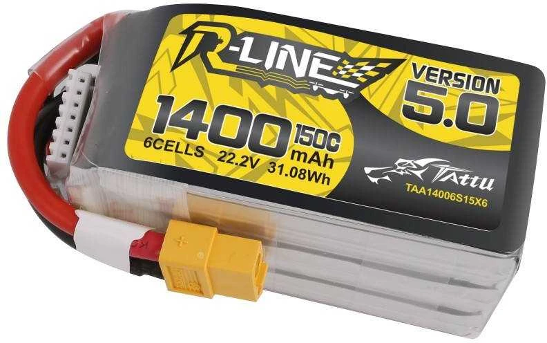 Tattu R-Line 5.0 6S 1400mAh akumuliatorius su XT60 jungtimi