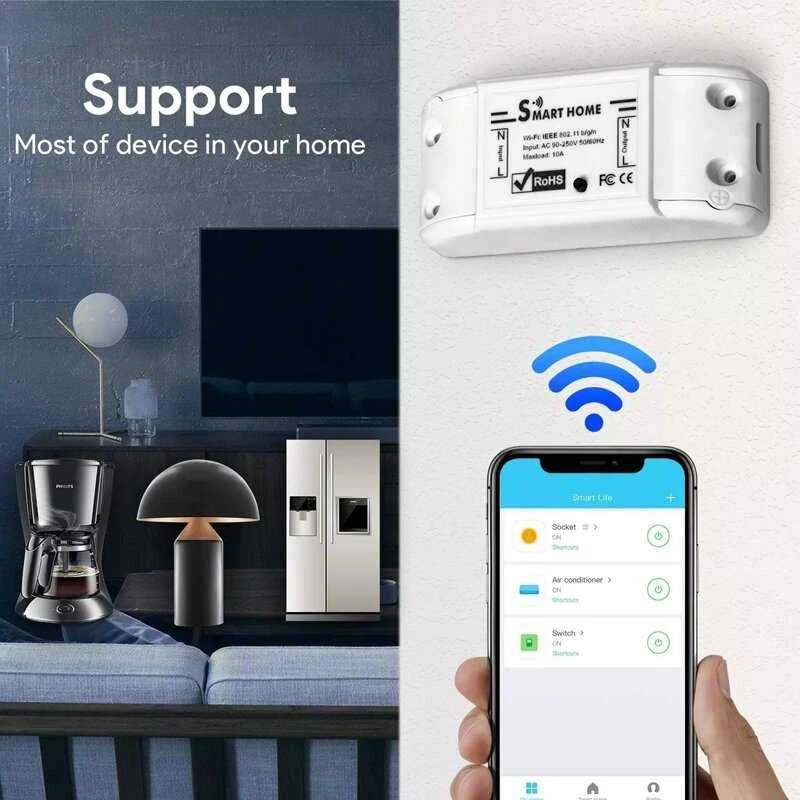 Išmanusis jungiklis - rėlė Feelspot FS-WB01W Wi-fi, Tuya