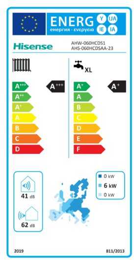 Šilumos siurblys oras vanduo 6,0kW su integruotu 230l boileriu Hisense AHW-060HCDS1 + AHS-060HCDSAA-23 (kompl.)