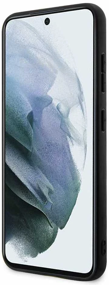 Mercedes Benz Samsung Galaxy S23 Plus Mercedes AMG dėklas Carbon Stripe&Embossed (AMHCS23MBLSCA) juodos spalvos