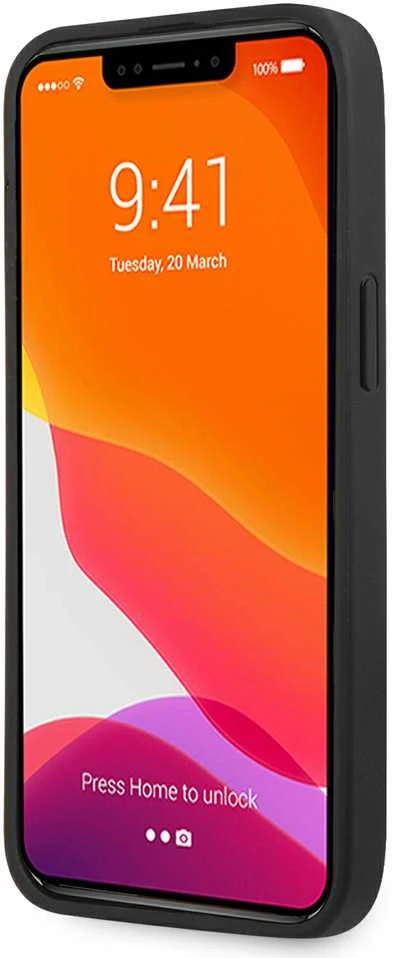 Apple iPhone 14 Pro Mercedes AMG odinis dėklas Debossed Lines (AMHCP14LGSEBK) juodos spalvos