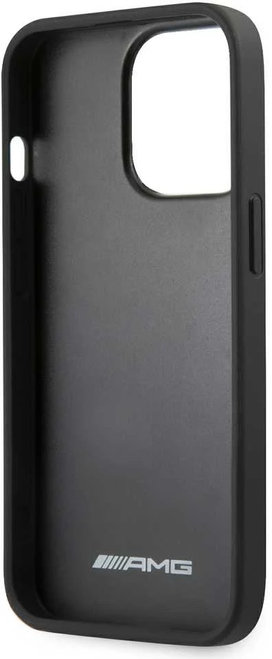 Apple iPhone 14 Pro Mercedes AMG odinis dėklas Debossed Lines (AMHCP14LGSEBK) juodos spalvos