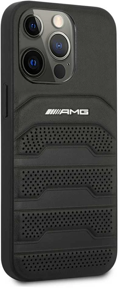 Apple iPhone 14 Pro Mercedes AMG odinis dėklas Debossed Lines (AMHCP14LGSEBK) juodos spalvos