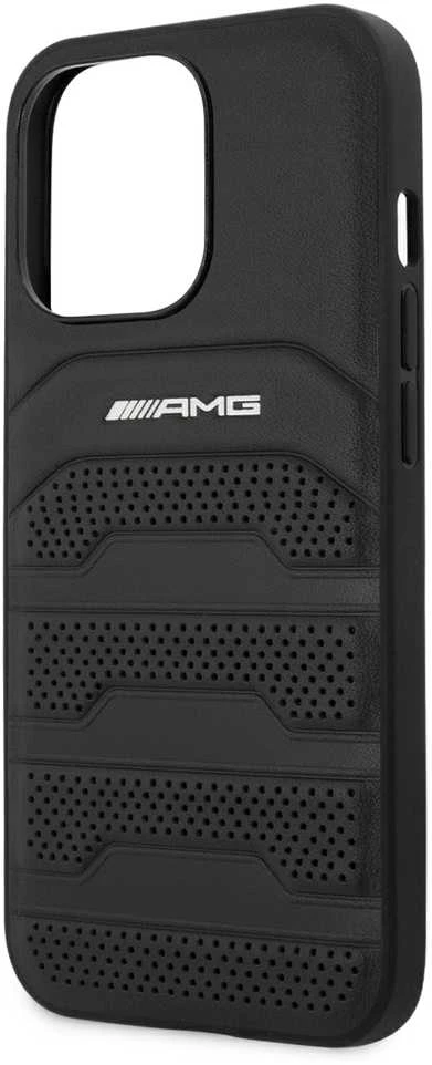 Apple iPhone 14 Pro Mercedes AMG odinis dėklas Debossed Lines (AMHCP14LGSEBK) juodos spalvos