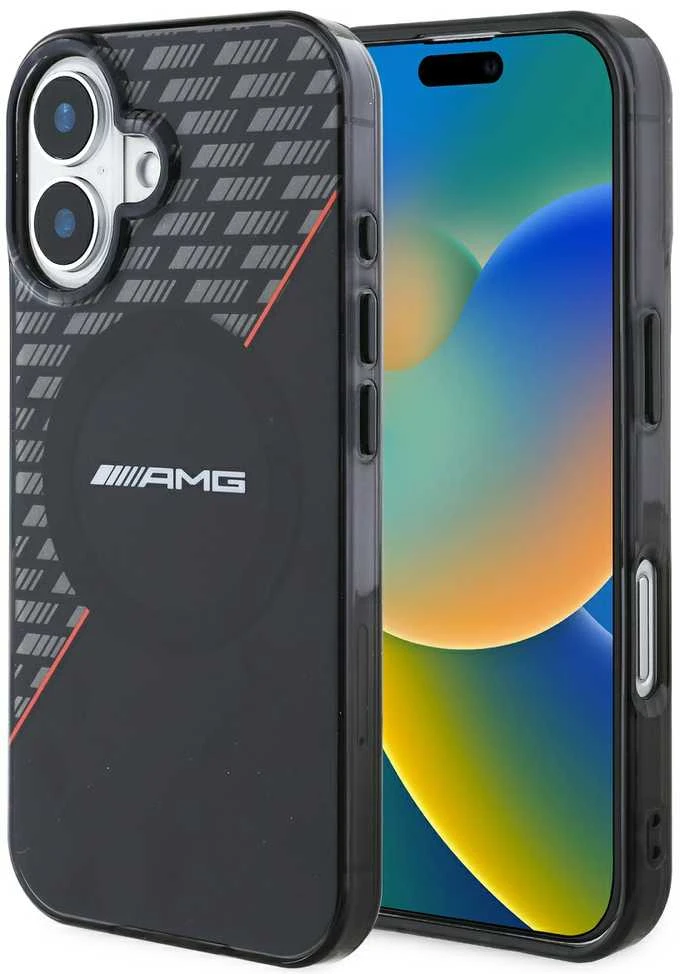 AMG Rhombs MagSafe Apple iPhone 16 Plus dėklas telefonui juodos spalvos
