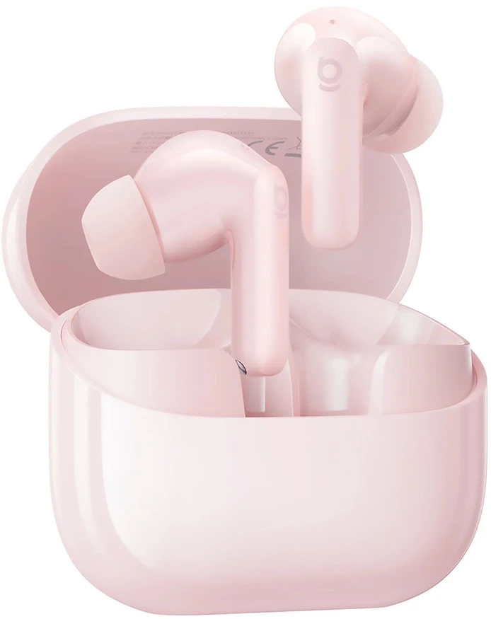 Ausinės Baseus Bass BF1 NC In-Ear True Belaidės Earphones Baby Rožinė
