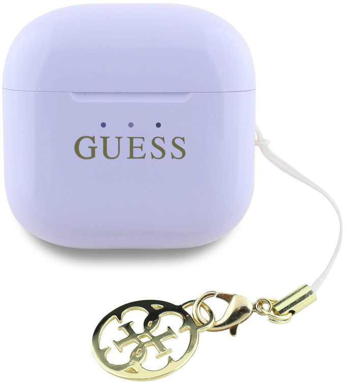 TWS ausinės Guess Glossy Effect Printed Classic Logo & Charm lavender
