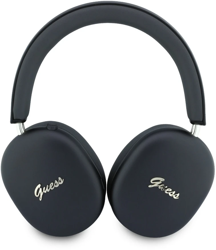 Guess Metallic Finish Auksinė Script Logo ENC belaidės ausinės juodos spalvos