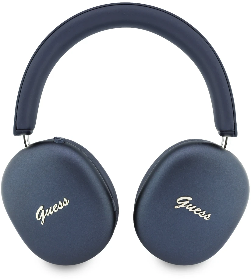 Guess Metallic Finish Auksinė Script Logo ENC belaidės ausinės mėlynos spalvos