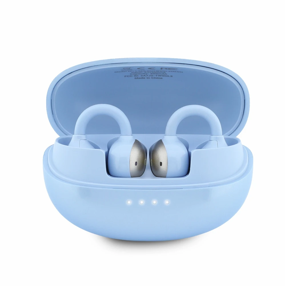 Ausinės Guess Metallic Finish Classic Logo OWS Belaidės Earphones Light Mėlyna