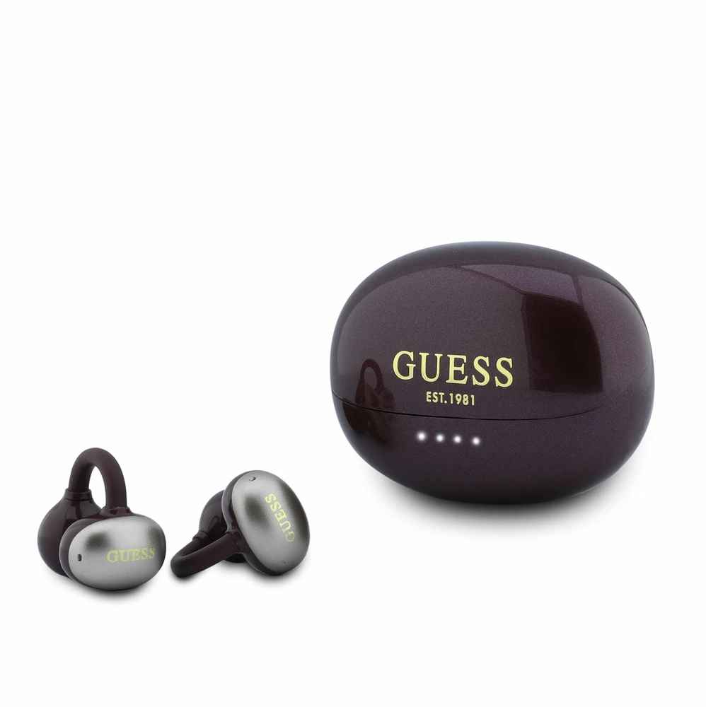Guess Metallic Finish Classic Logo OWS belaidės ausinės Burgundy