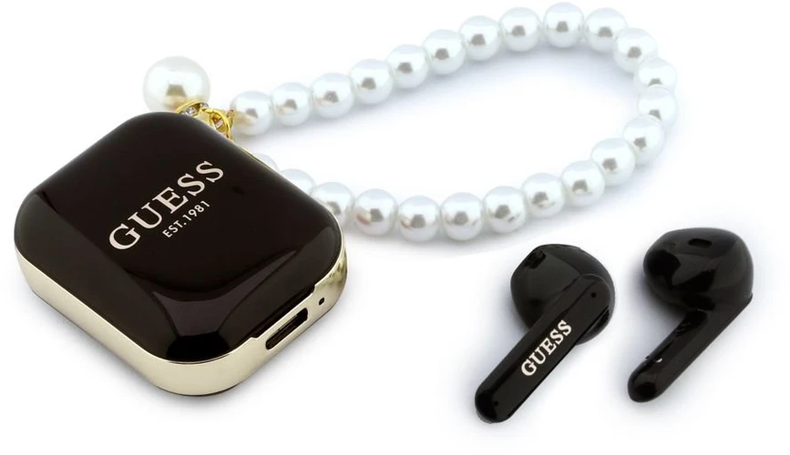 Belaidės ausinės GUESS TWS Pearl Strap GUE005292 juodas