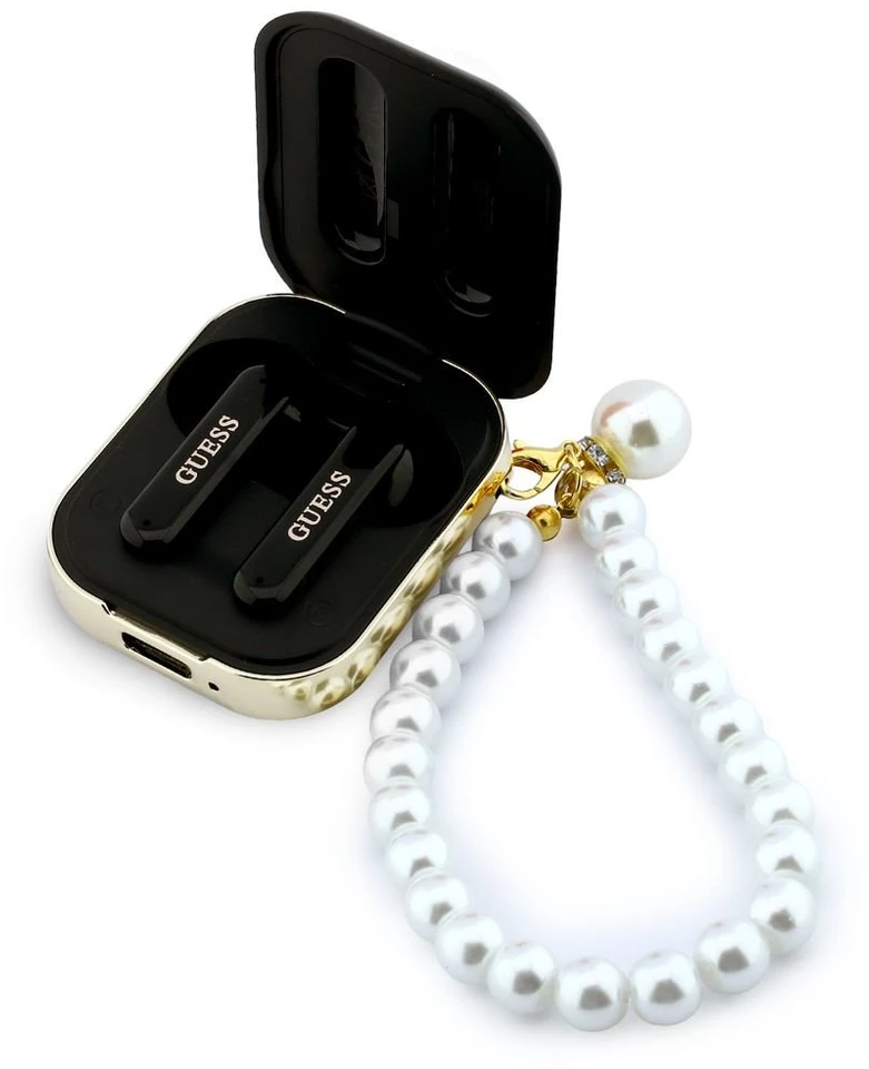 Belaidės ausinės GUESS TWS Pearl Strap GUE005292 juodas