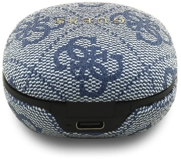 Guess PU 4G Metal Logo ENC TWS belaidės ausinės mėlynos spalvos