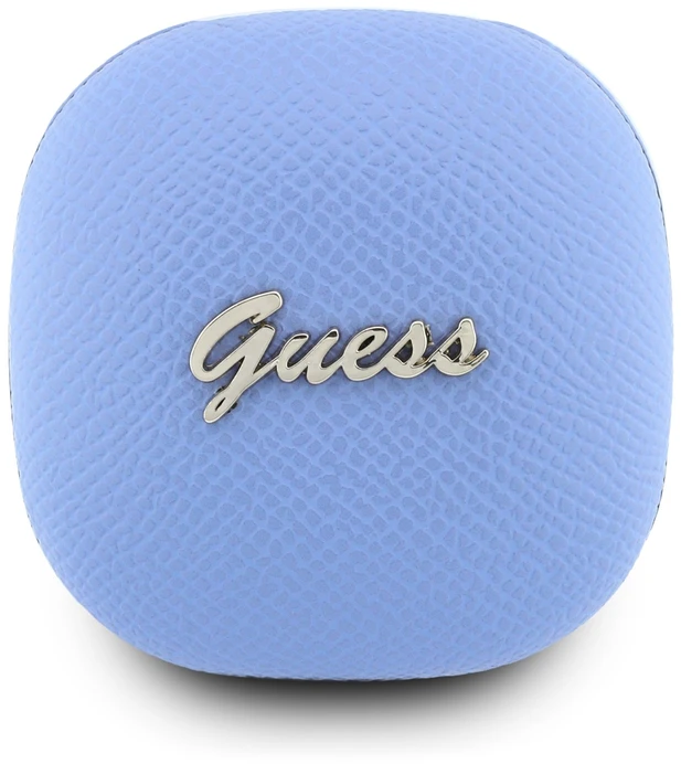 Guess PU Grained Script Metal Logo ENC TWS belaidės ausinės, šviesiai mėlynos
