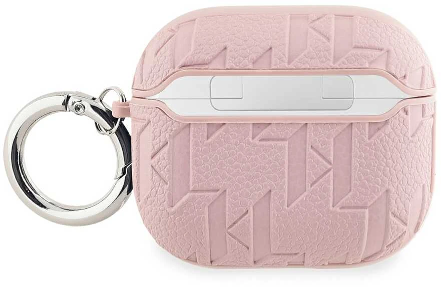 Rožinis AirPods 3 dėklas su raktų pakabuku