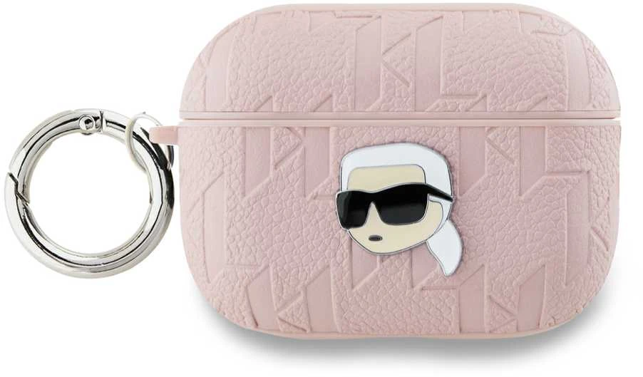 Rožinis AirPods 3 dėklas su Karl Lagerfeld logotipu