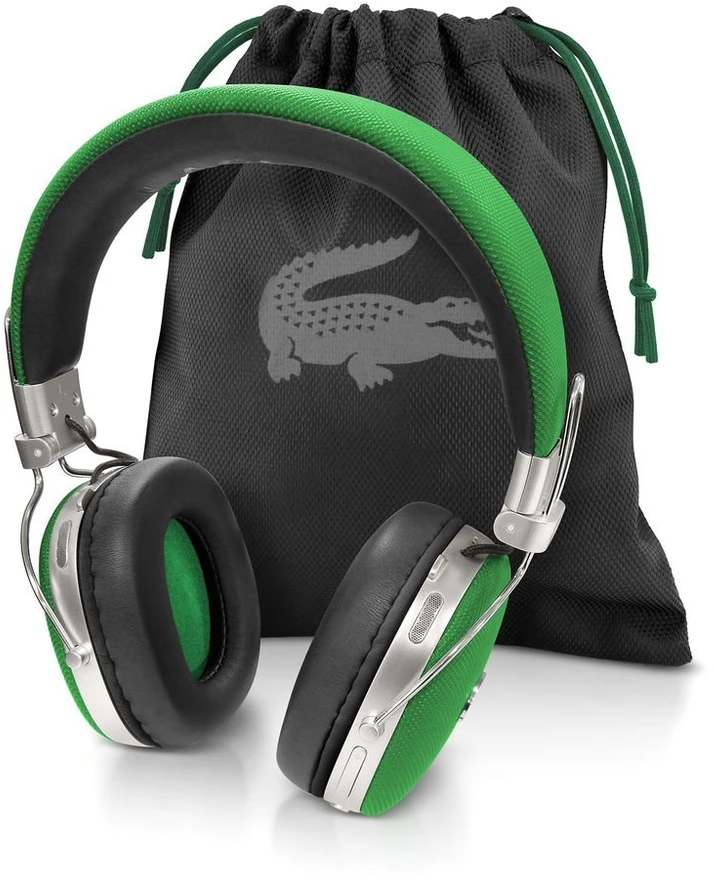Lacoste Petit Pique ENC belaidės ausinės Estragon žalios spalvos