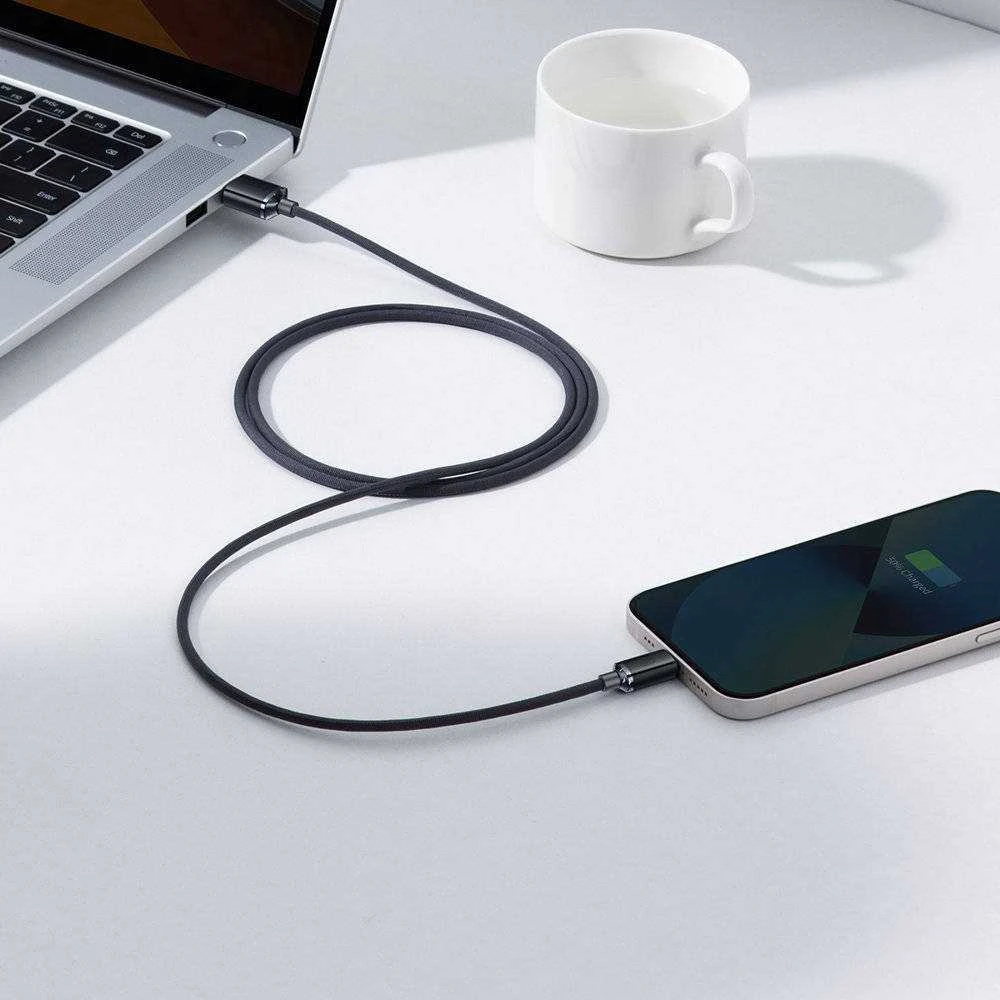 Baseus Crystal Shine laidas USB - Lightning 2.4A 1.2m - Juodas