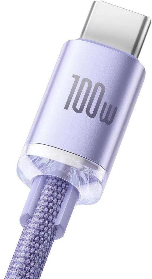 Baseus Crystal Shine USB – USB-C laidas 5A 1.2m – Violetinis