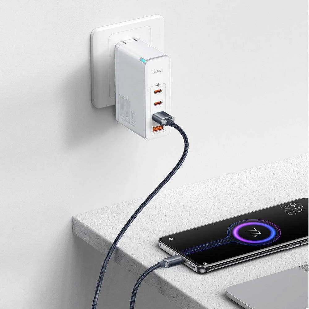 Baseus Crystal USB-USB-C laidas, 100W, 2m - juodas