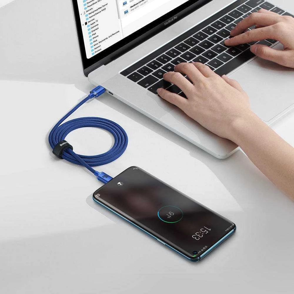 Baseus Crystal Shine kabelis USB-C - USB-C 100W 1.2m mėlynas