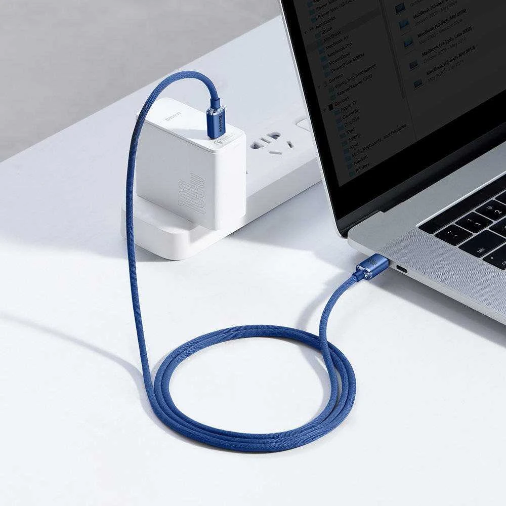 Baseus Crystal Shine kabelis USB-C - USB-C 100W 1.2m mėlynas