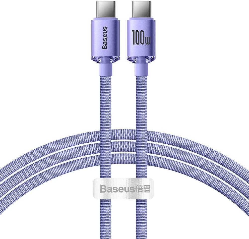 Baseus Crystal Shine USB-C – USB-C laidas 100W 1.2 m – Violetinis