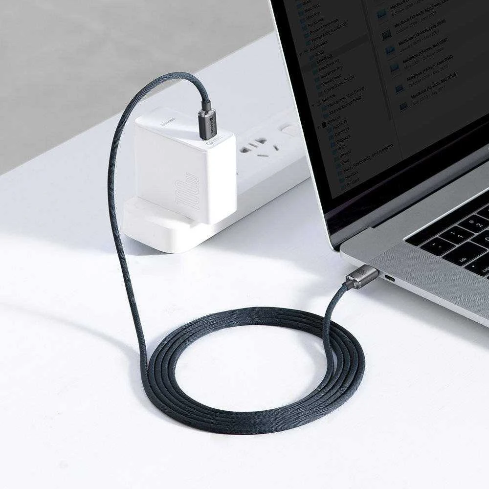 Baseus Crystal USB-C - USB-C laidas 100W 2m - Juodas