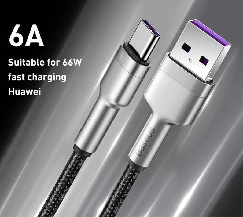 Baseus Cafule USB - USB-C laidas 66W 0.25m - Juodas