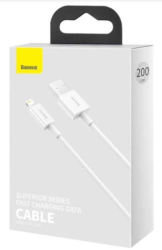 Kabelis  CABLE LIGHTNING TO USB 2M/Baltas CALYS-C02 BASEUS