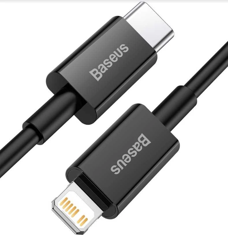 Baseus Superior serijos USB-C - Lightning kabelis 20W PD 1m - Juodas